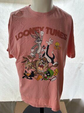Looney Tunes Bugs Bunny Daffy Duck Foghorn Men's Peach T Shirt Size Medium